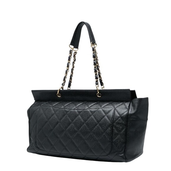CHANEL Matelasse Coco Mark Chain Boston Bag in Black Caviar Skin for Women - Picture 2 of 13